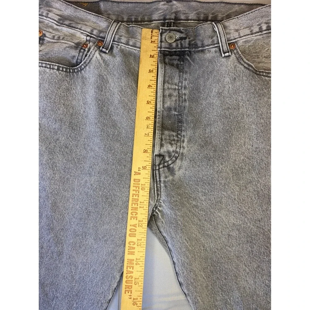 Levi's 501 Original Fit Mens 36x34 Gray‎ Acid Wash Straight Leg Jeans Button Fly